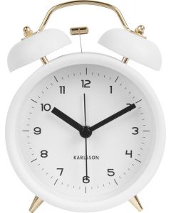 Alarm clock Classic Bell wit/goud