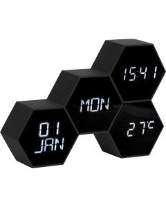 Alarm clock Six in the Mix wood black