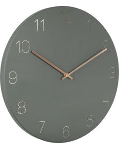 Wall clock Charm engraved numbers jungle green