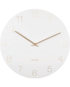 Wall clock Charm engraved numbers white