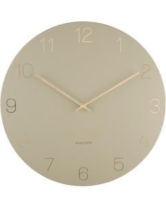Wall clock Charm engraved numbers olive green