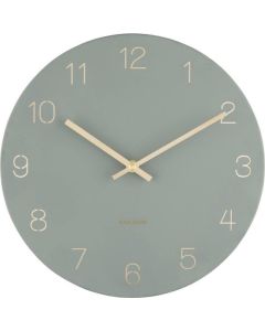 Wall clock Charm engraved numbers small jungle grn