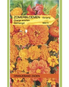 Oranjeband zaden zomerbloemen gemengd oranje