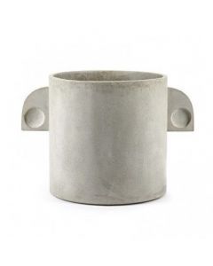 Pot art deco rond grijs beton