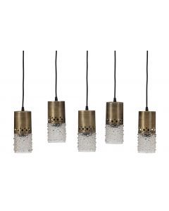 Sprinkle Hanglamp 5 Lampen Glas Antique Brass