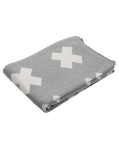 Plaid Knitted Cross Grey White