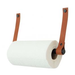Keukenrolhouder metaal cognac
