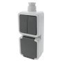Opbouw combinatie stopcontact en schakelaar serie met wartel M20 grijs thumbnail