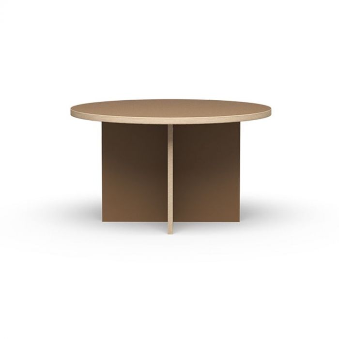 Eettafel rond 130 cm bruin