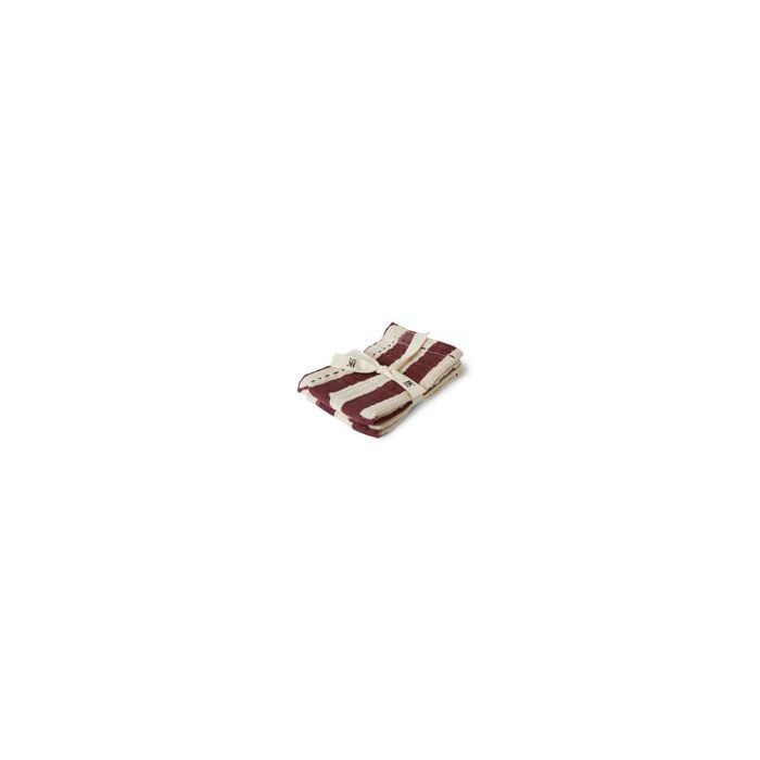 Servet Striped Burgundy (set van 2)