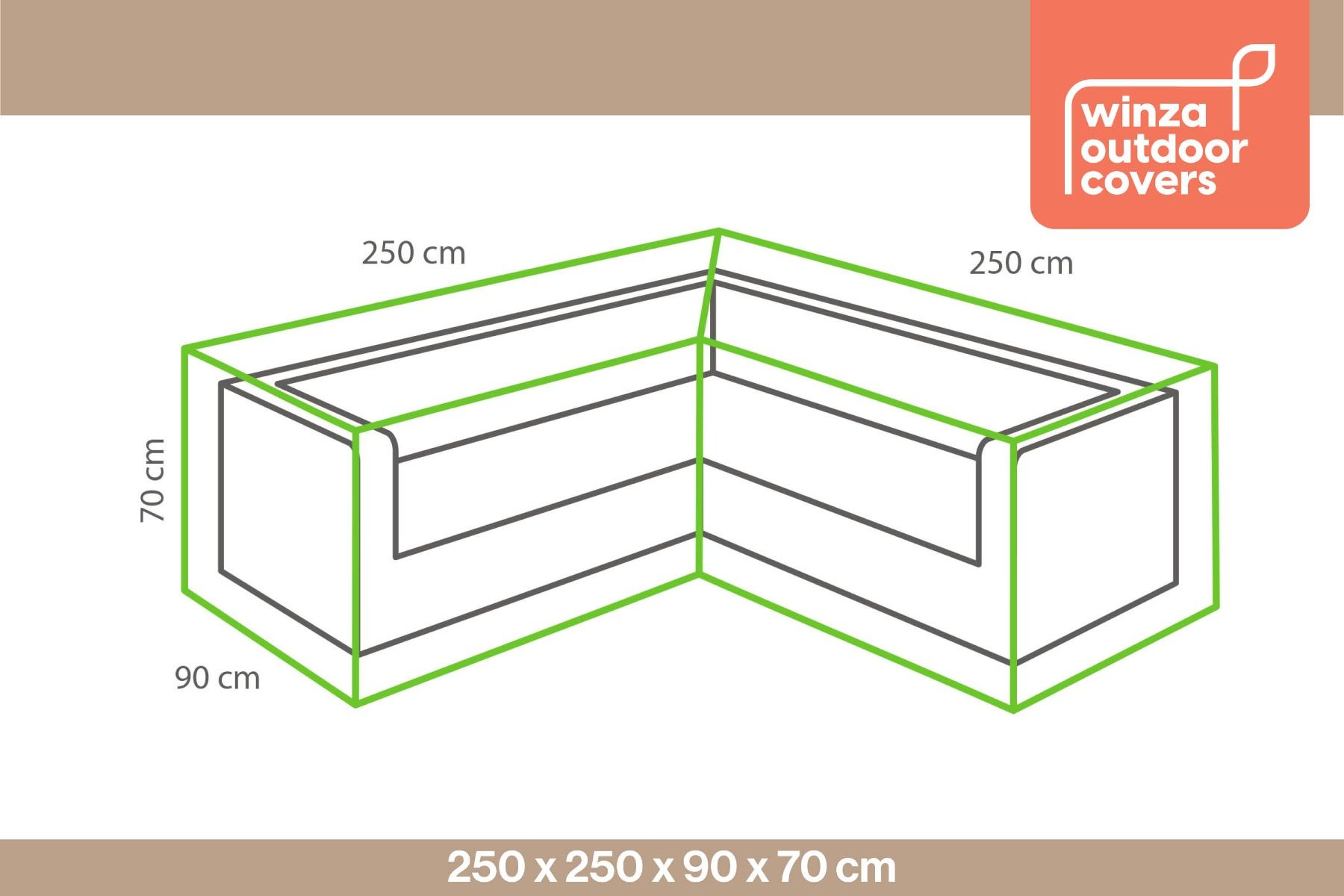 Premium loungeset hoes L vorm  250/90x250/90x70 cm